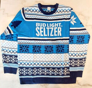 Bud Light Seltzer Beer Holiday Christmas Acrylic Sweater Size Extra Large XL New